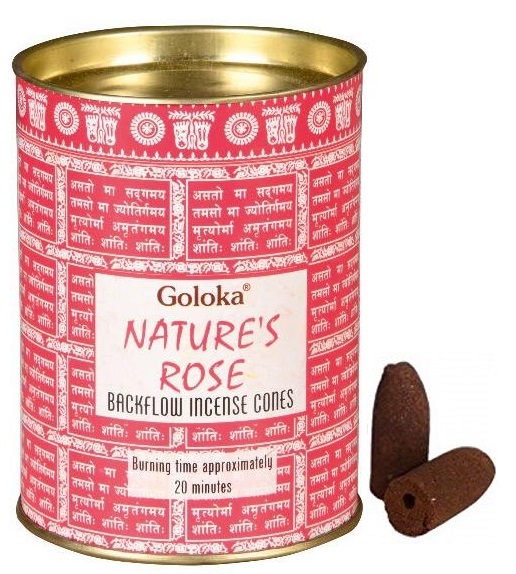 Goloka Nature's Rose Backflow Incense Cone