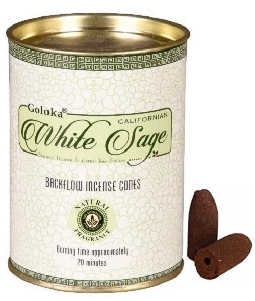 Goloka White Sage Backflow Incense Cone